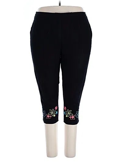 Pre-owned Maggie Barnes Linen Pants In Black