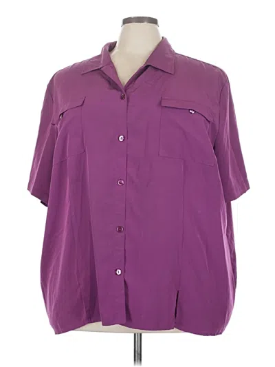 Pre-owned Maggie Barnes Short Sleeve Blouse In Purple