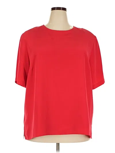 Pre-owned Maggie Barnes Short Sleeve Blouse In Red