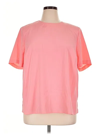 Pre-owned Maggie Barnes Short Sleeve Top Pink Crew Neck Tops