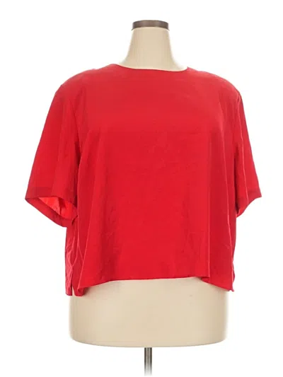 Pre-owned Maggie Barnes Short Sleeve Top Red Boatneck Tops