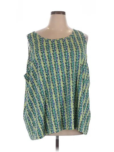 Pre-owned Maggie Barnes Sleeveless Blouse In Green