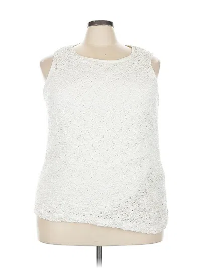 Pre-owned Maggie Barnes Sleeveless Blouse In White