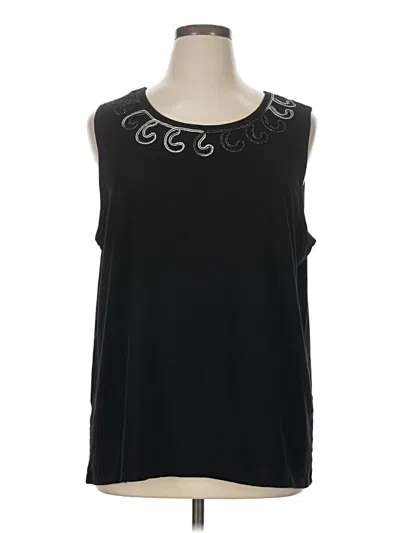 Pre-owned Maggie Barnes Sleeveless Top Black Scoop Neck Tops