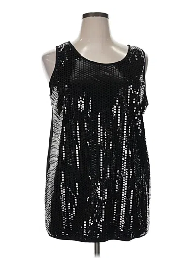 Pre-owned Maggie Barnes Sleeveless Top Black Scoop Neck Tops