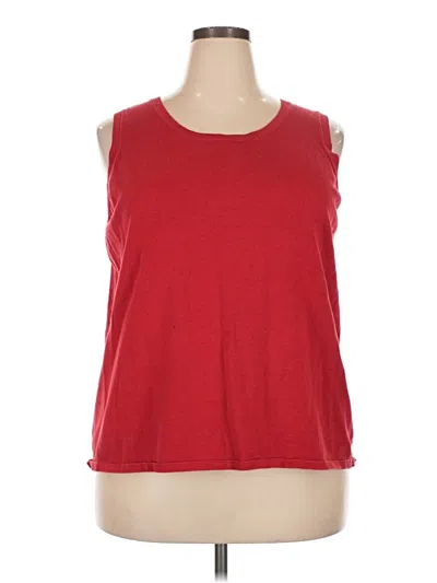 Pre-owned Maggie Barnes Sleeveless Top Red Keyhole Neckline Tops