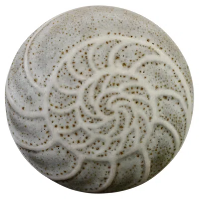 Pre-owned Maggie Barnes Vintage Lidded Studio Pottery Ufo Organic Biomorphic Fossil Shell Bowl Or Dish In Gray