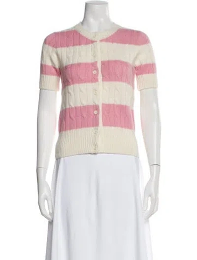 Pre-owned Maggie Marilyn Cashmere Striped Sweater In Pink