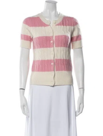 Pre-owned Maggie Marilyn Cashmere Striped Sweater In Pink