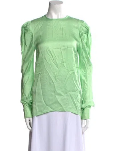 Pre-owned Maggie Marilyn Crew Neck Long Sleeve Blouse In Green