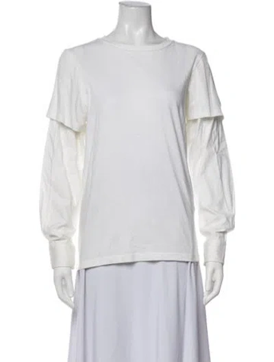 Pre-owned Maggie Marilyn Crew Neck Long Sleeve Top In White