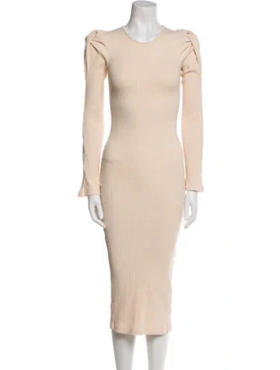 Pre-owned Maggie Marilyn Crew Neck Midi Length Dress In Neutral