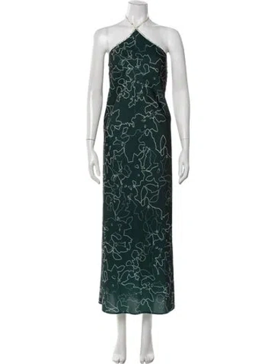 Pre-owned Maggie Marilyn Floral Print Long Dress In Green