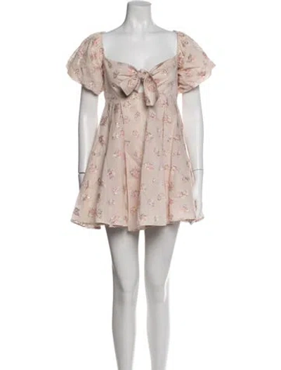 Pre-owned Maggie Marilyn Floral Print Mini Dress In Neutral