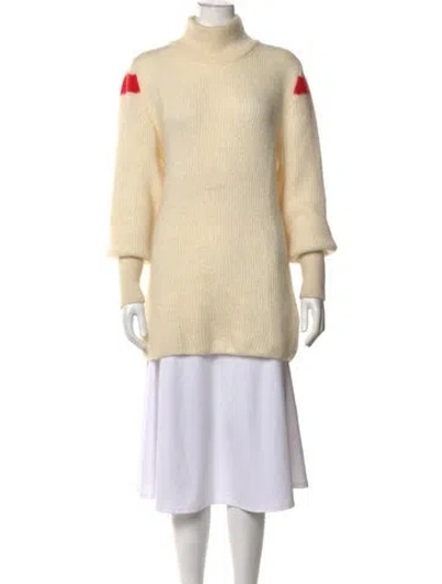 Pre-owned Maggie Marilyn Graphic Print Turtleneck Sweater In Neutrals