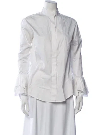 Pre-owned Maggie Marilyn Long Sleeve Blouse In White