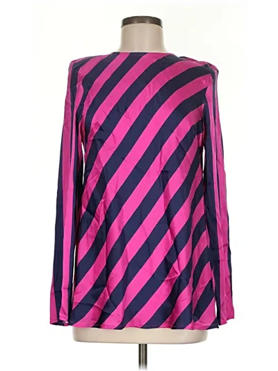 Pre-owned Maggie Marilyn Long Sleeve Silk Top Pink One Shoulder Neckline Tops