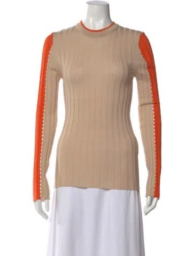 Pre-owned Maggie Marilyn Merino Wool Crew Neck Top In Neutral
