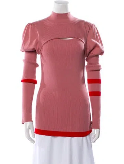 Pre-owned Maggie Marilyn Merino Wool Mock Neck Top In Multi