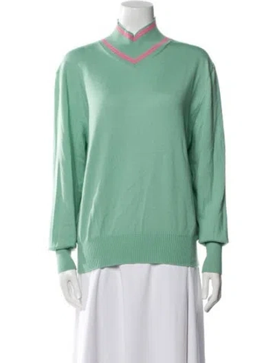 Pre-owned Maggie Marilyn Merino Wool Turtleneck Sweater In Green