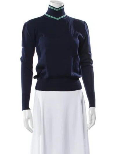 Pre-owned Maggie Marilyn Merino Wool Turtleneck Sweater W/ Tags In Blue