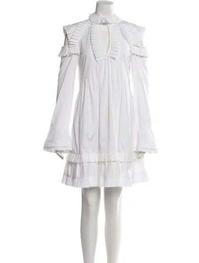 Pre-owned Maggie Marilyn Mock Neck Knee-length Dress In Neutral