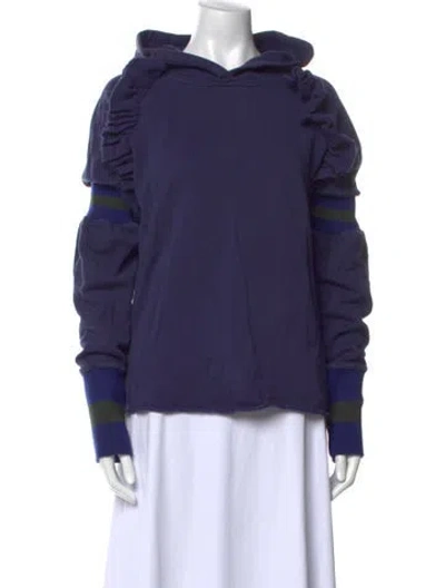 Pre-owned Maggie Marilyn Mock Neck Long Sleeve Sweatshirt In Blue