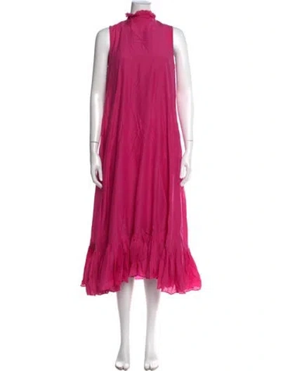Pre-owned Maggie Marilyn Mock Neck Midi Length Dress In Pink
