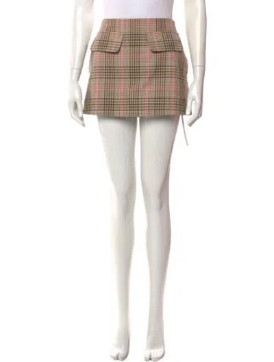 Pre-owned Maggie Marilyn Plaid Print Mini Skirt In Multi
