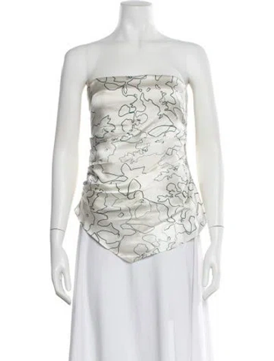 Pre-owned Maggie Marilyn Printed Strapless Top In Neutral