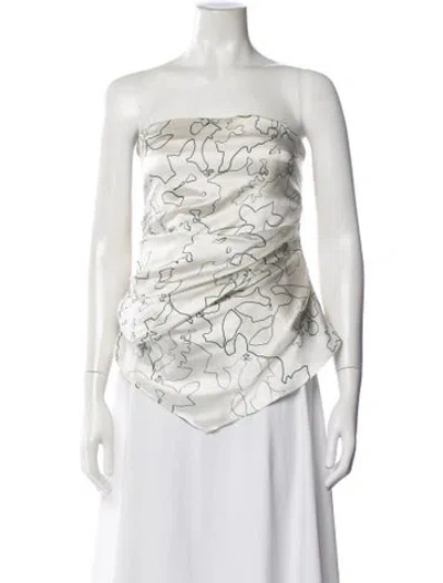 Pre-owned Maggie Marilyn Printed Strapless Top In Neutrals