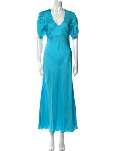 Pre-owned Maggie Marilyn Silk Long Dress In Blue