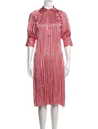 Pre-owned Maggie Marilyn Silk Midi Length Dress In Red