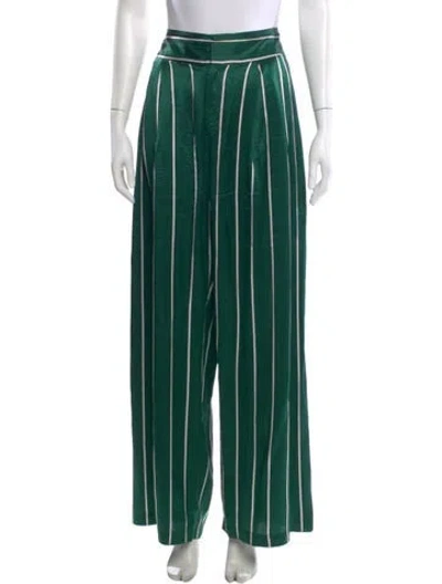 Pre-owned Maggie Marilyn Silk Wide Leg Pants In Green