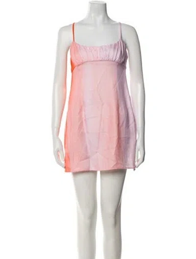 Pre-owned Maggie Marilyn Square Neckline Mini Dress In Pink