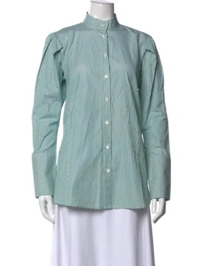 Pre-owned Maggie Marilyn Striped Long Sleeve Top In Blue