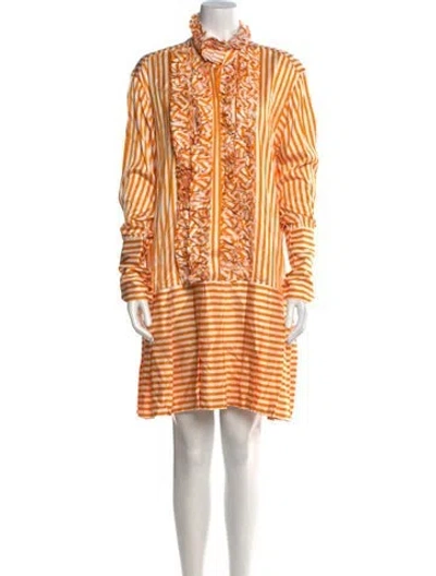 Pre-owned Maggie Marilyn Striped Mini Dress W/ Tags In Orange