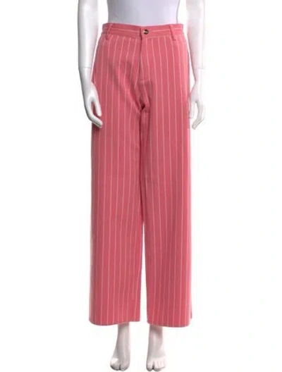 Pre-owned Maggie Marilyn Striped Wide Leg Pants In Pink