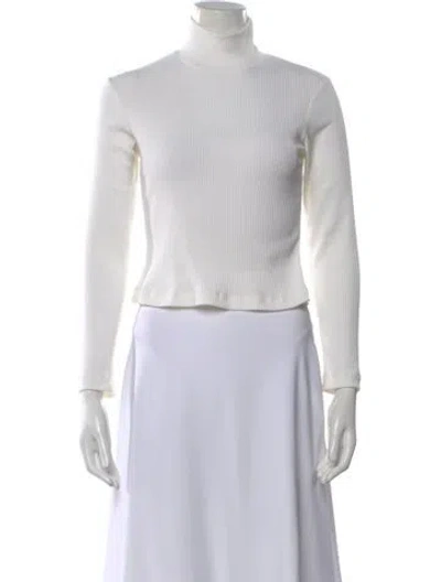 Pre-owned Maggie Marilyn Turtleneck Long Sleeve Top In White