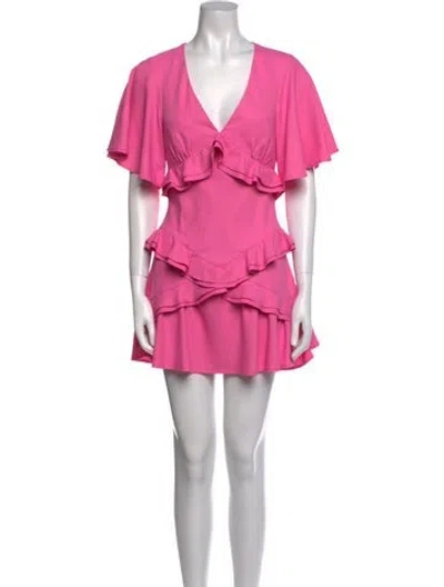 Pre-owned Maggie Marilyn V-neck Mini Dress In Pink