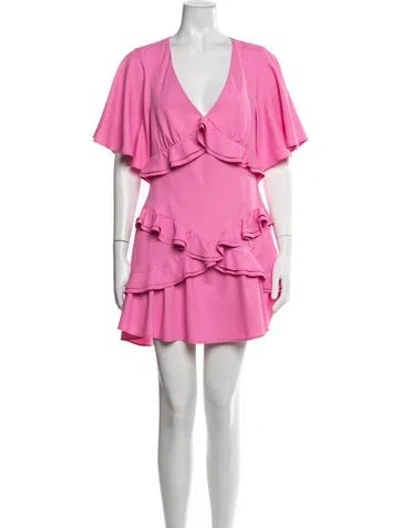 Pre-owned Maggie Marilyn V-neck Mini Dress In Pink
