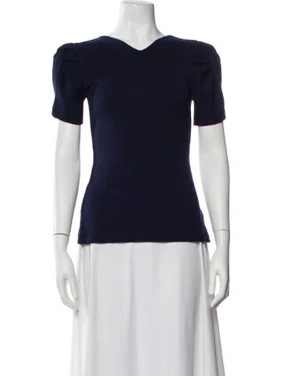 Pre-owned Maggie Marilyn V-neck Short Sleeve Top In Blue