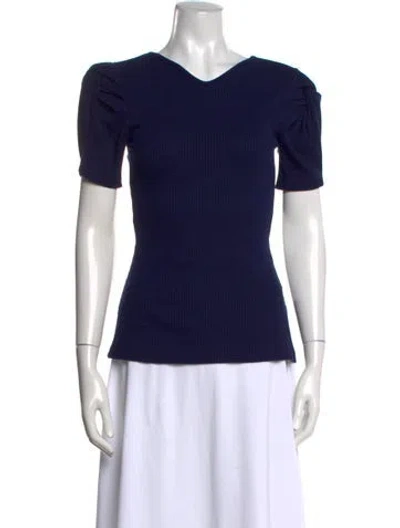 Pre-owned Maggie Marilyn V-neck Short Sleeve Top In Blue