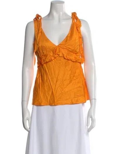 Pre-owned Maggie Marilyn V-neck Sleeveless Top W/ Tags In Orange