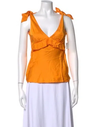 Pre-owned Maggie Marilyn V-neck Sleeveless Top W/ Tags In Orange