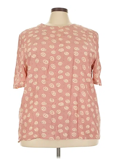 Pre-owned Maggie Mcnaughton Short Sleeve Blouse In Pink
