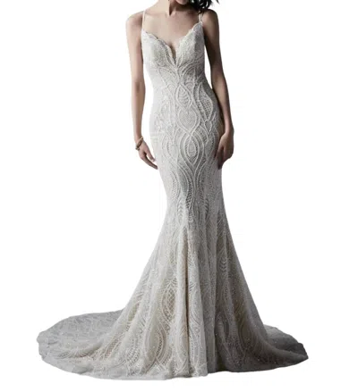 Maggie Sottero Daxton Wedding Dress In Ivory Over Nude In White