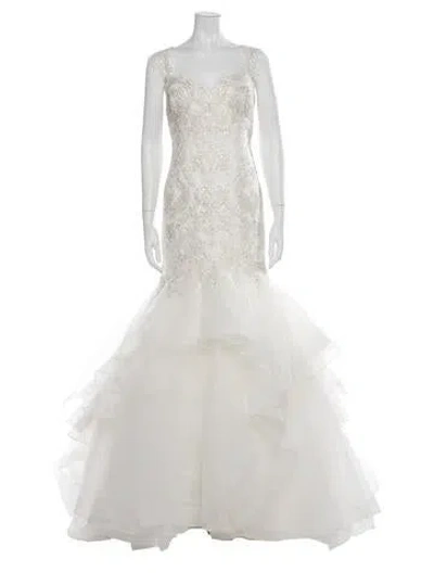 Pre-owned Maggie Sottero Lace Long Dress In Neutrals