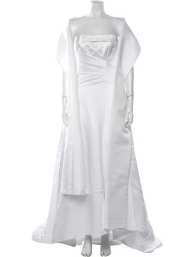 Pre-owned Maggie Sottero Strapless Long Dress In White