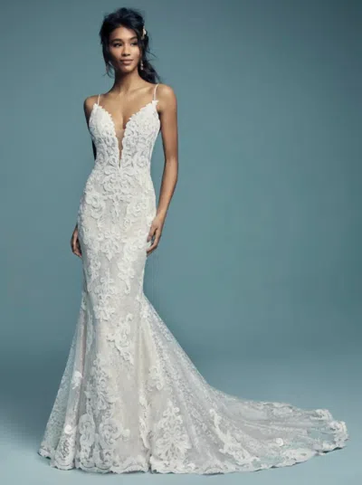 Maggie Sottero Tuscany Lynette Wedding Dress In Ivory Over Misty Mauve In White